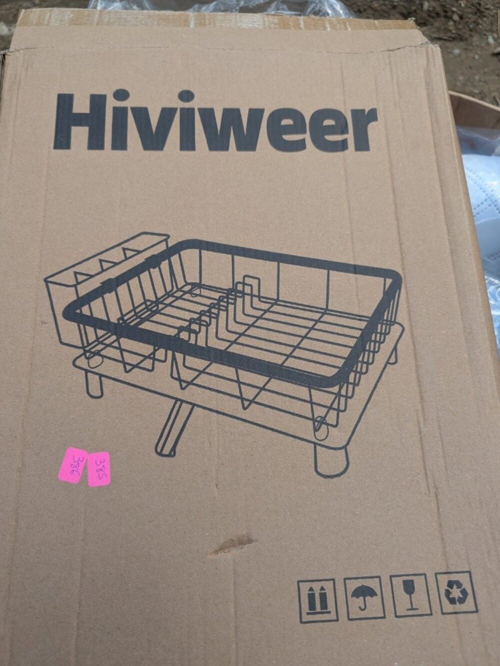 Hiviweer Dish Drying Rack with Drainboard Utensil Holder Metal Kitchen...